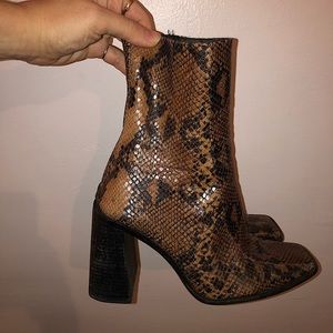 Topshop hurricane snake skin high boots